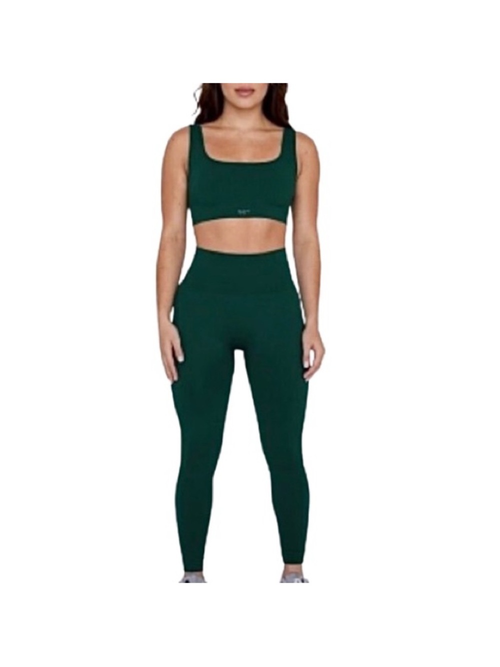 SET ACTIVE- Form Cloud Sports Bra & Legging Set. Hunter Green. Size: Small & Med